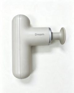 Dream Mini Massage Gun – Champagne Beige Portable Percussion Massager with Flat Head