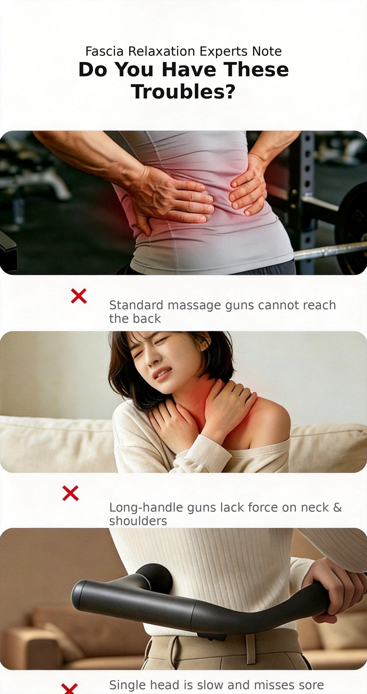 Long Handle Dual-Head Percussion Massage Gun OEM ODM Factory - Product Image