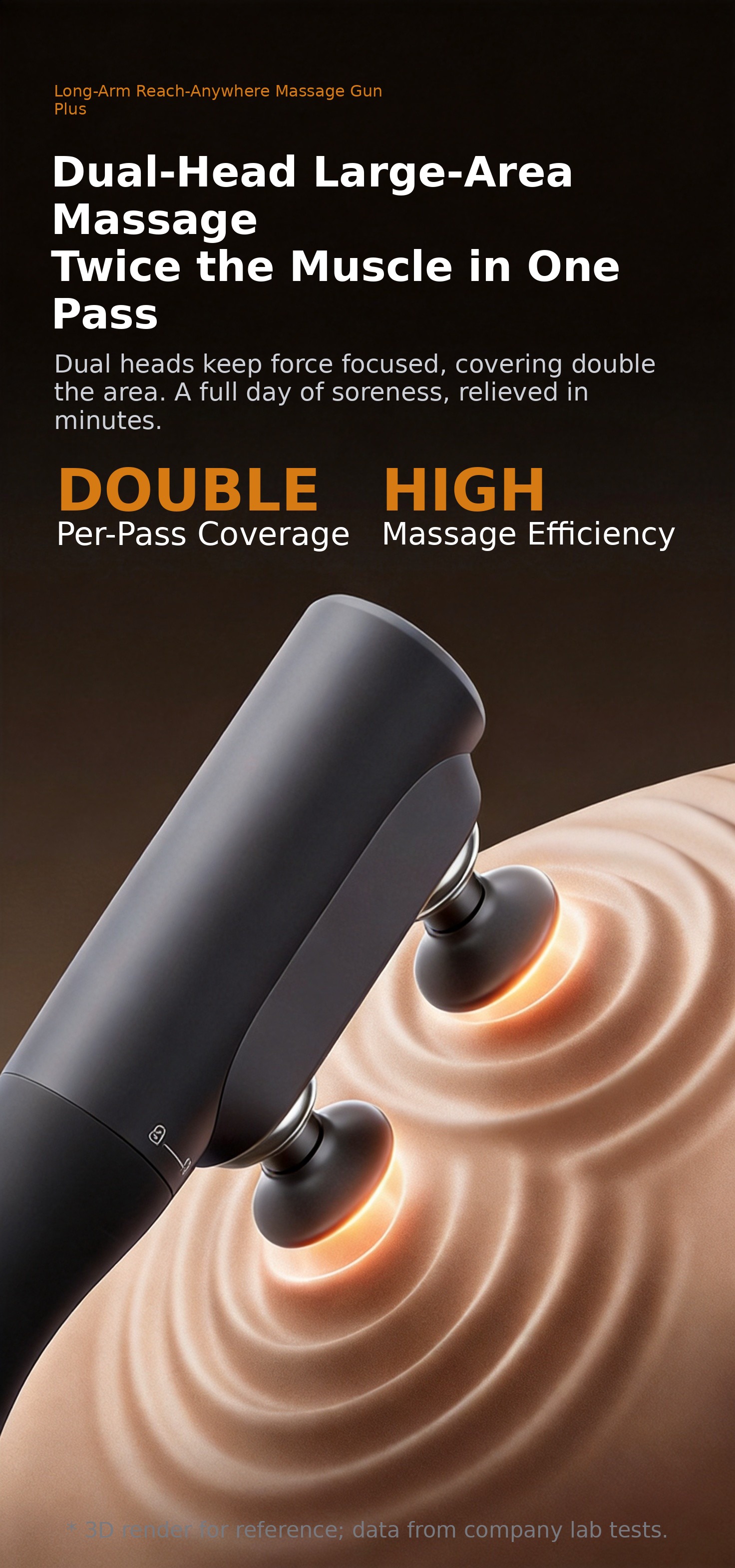 Long Handle Dual-Head Percussion Massage Gun OEM ODM Factory - Product Image