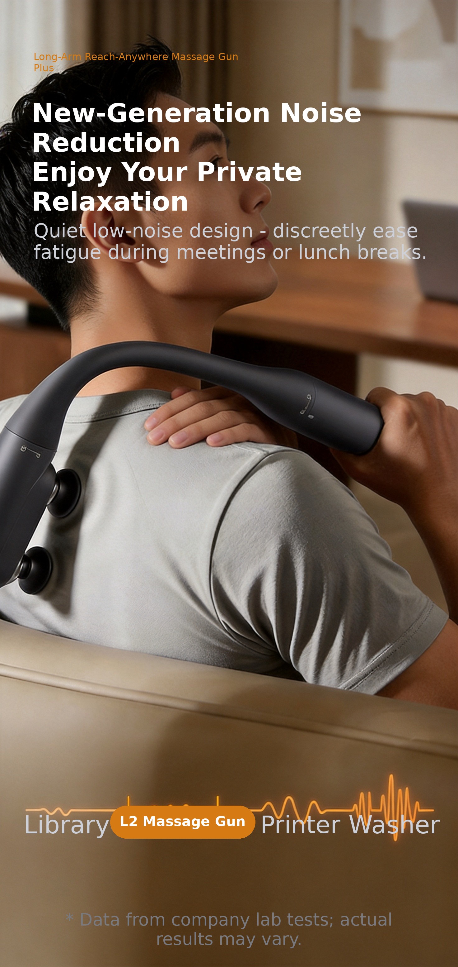 Long Handle Dual-Head Percussion Massage Gun OEM ODM Factory - Product Image