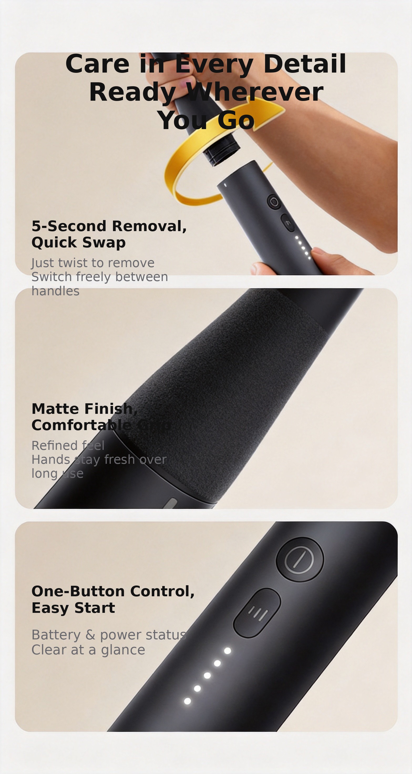 Long Handle Dual-Head Percussion Massage Gun OEM ODM Factory - Product Image