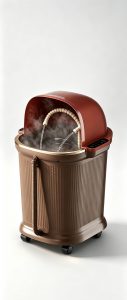Deep Barrel Electric Foot Spa Bath with Knee Rinse & Steam Cover