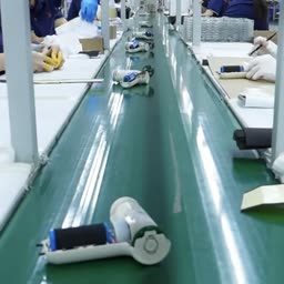 Massage devices being assembled along the production line
